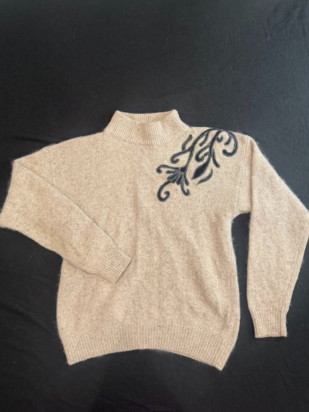 Vintage 1989 I.B. Diffusion Silk Angora Embellished Sweater XS